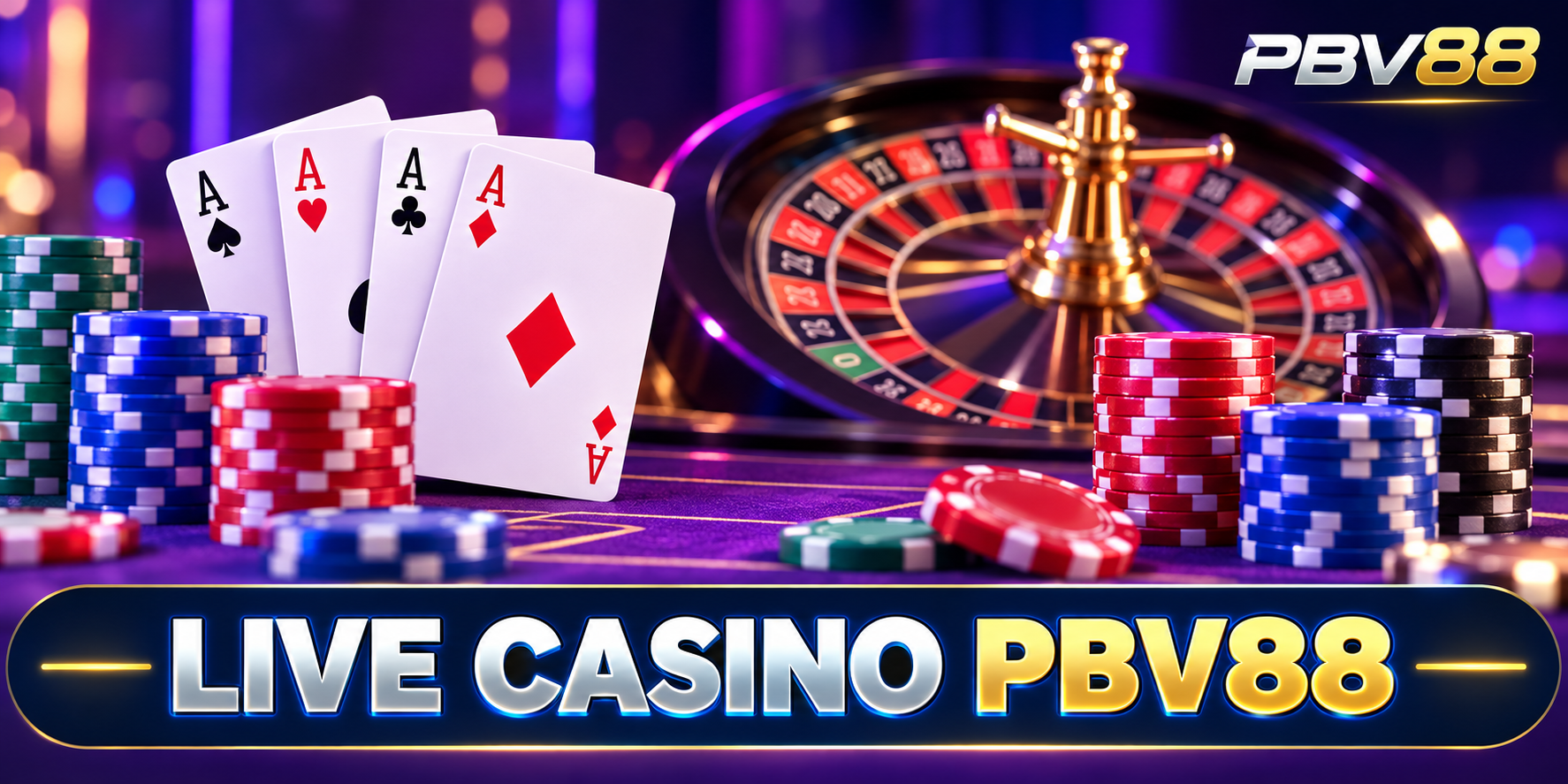 Không gian live casino với bàn chơi sáng rõ